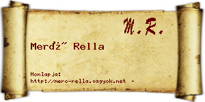 Merő Rella névjegykártya